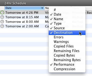 A computer screen shot of a schedule  Description automatically generated