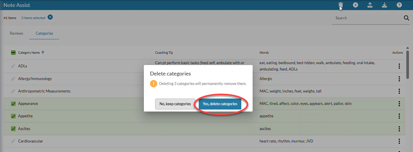 NoteAssist-CategoriesTab-delete-multiple-confirmation.png