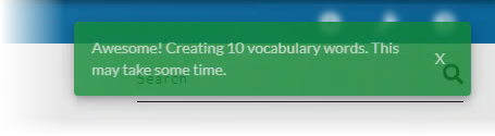 Vocabulary-success-notification