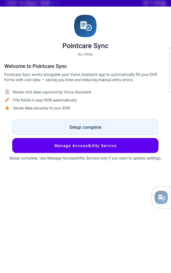 Voice-Android-nVoq EHR Sync-setup-complete.png