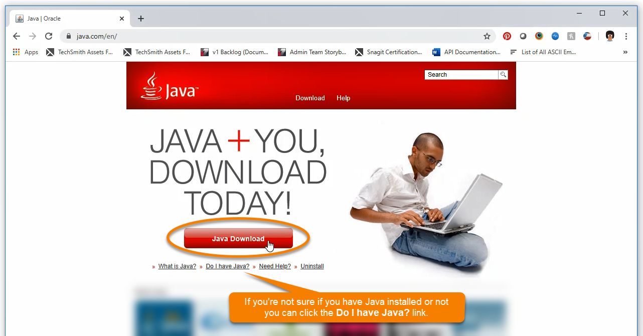 Windows-Java-Download-button