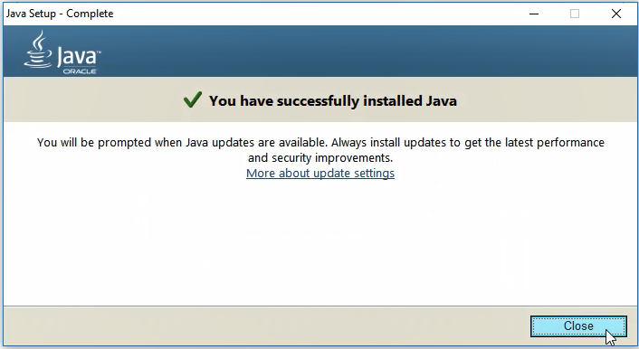 Windows-Java-successful-install