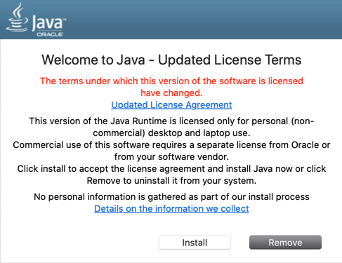 java-license-warning
