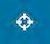 White crosshair/target icon on a teal square background