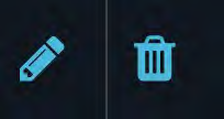 Two small icons: a pencil/edit icon and a trash/delete icon shown side by side.