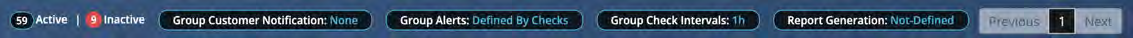 Ribbon-style UI image showing group-level badges and pagination controls