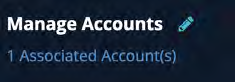 Small Manage Accounts panel thumbnail showing Manage Accounts and 1 Associated Account(s).