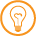 Orange circular lightbulb icon indicating a tip