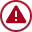 Red circular warning icon with white exclamation mark