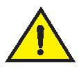 Yellow triangular warning icon with black exclamation mark