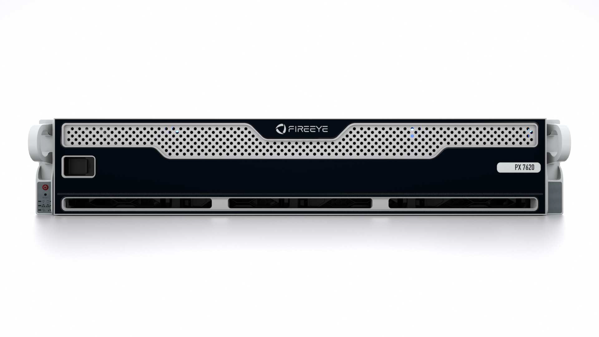 Wide front photograph of the PX 7620 rack-mount appliance showing the full front chassis.