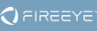 FireEye logo — white circular swirl icon with FIREEYE wordmark