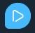 Blue play action button icon