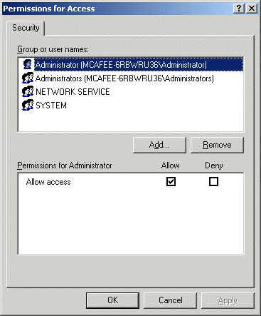 Permissions for Access