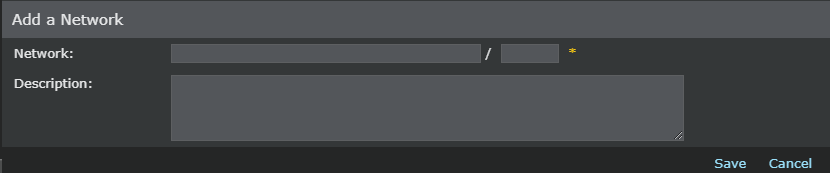 Add a Network Dialog