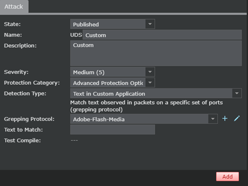 Custom attack to detect a string in an application on a custom port