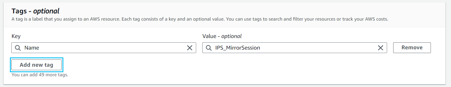 Tags section
