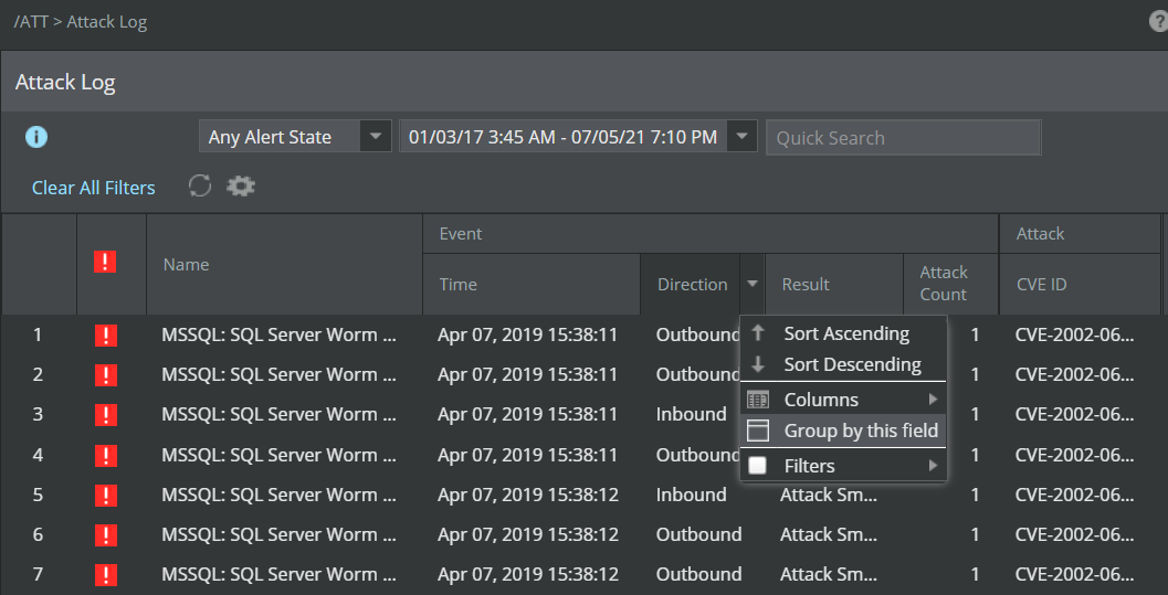 Grouping alerts