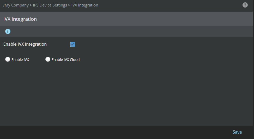 Enabling IVX Integration for an admin domain