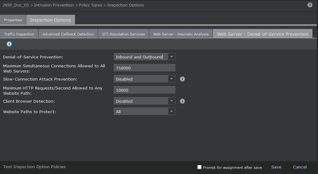 Web Server - Denial-of-Service Prevention