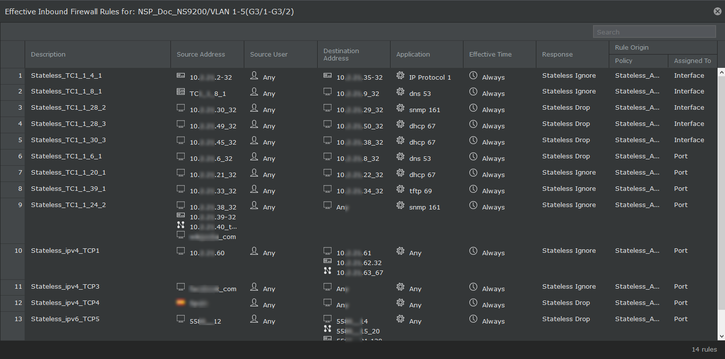 Viewing Effective Firewall access rules