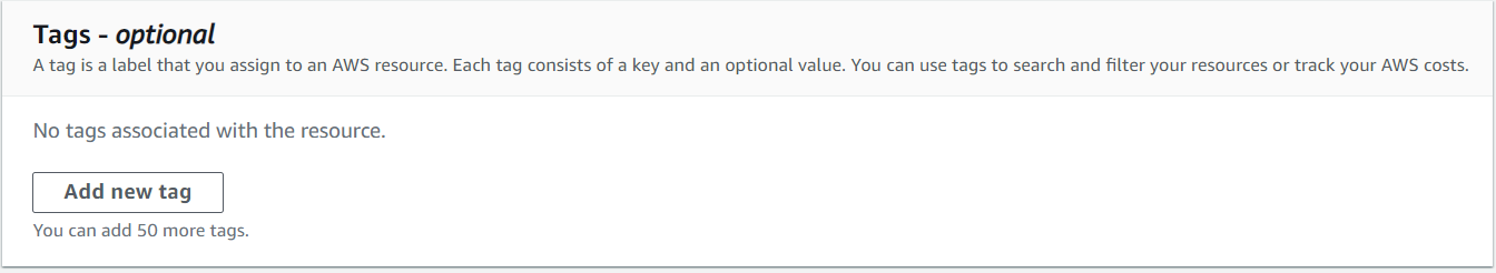 Tags section