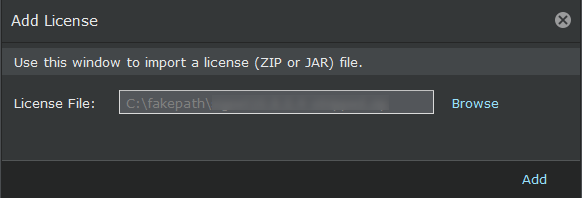 Upload license to the Manager