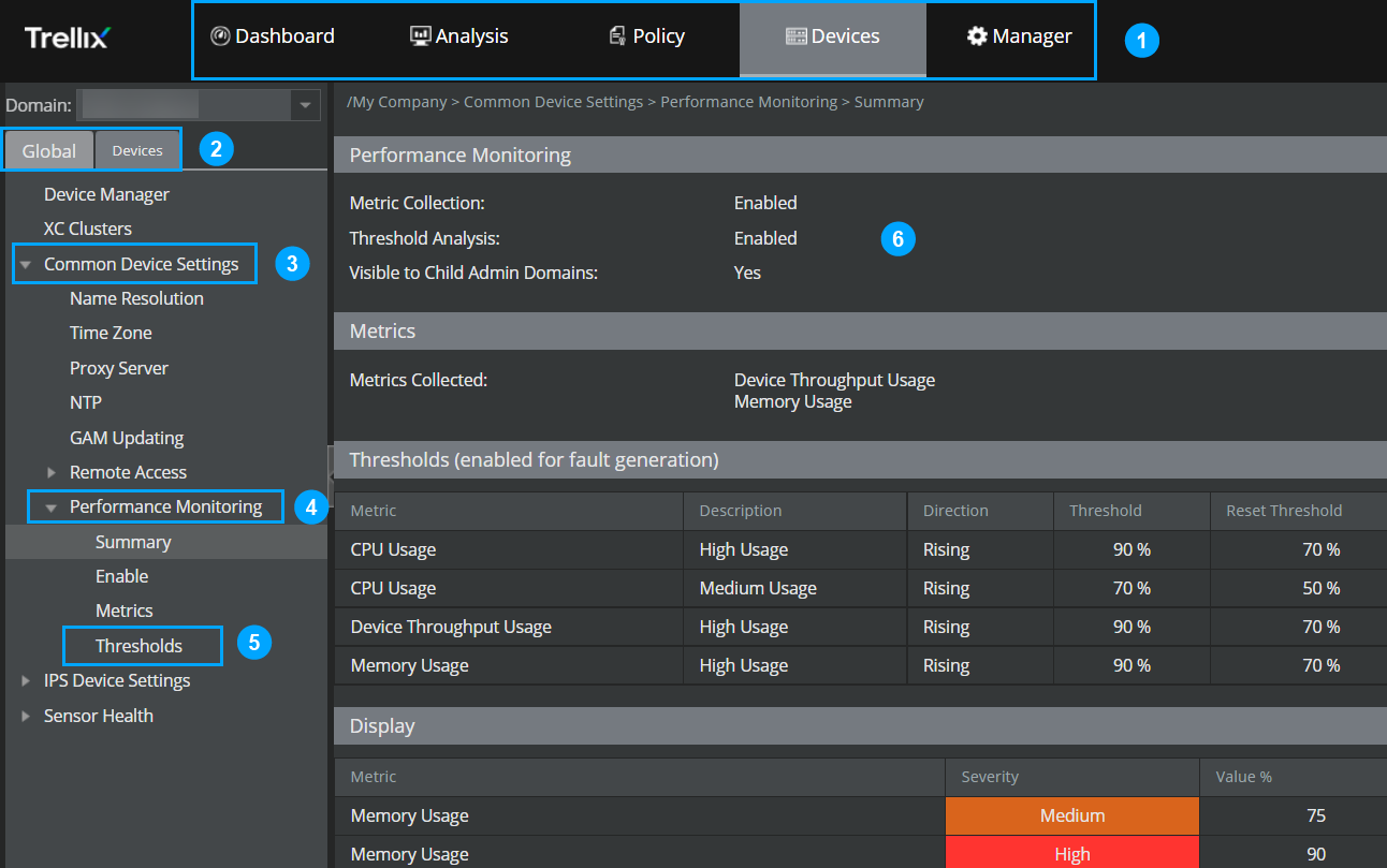 Manager user interface