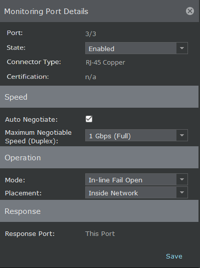 Verifying ports for inline fail-open mode