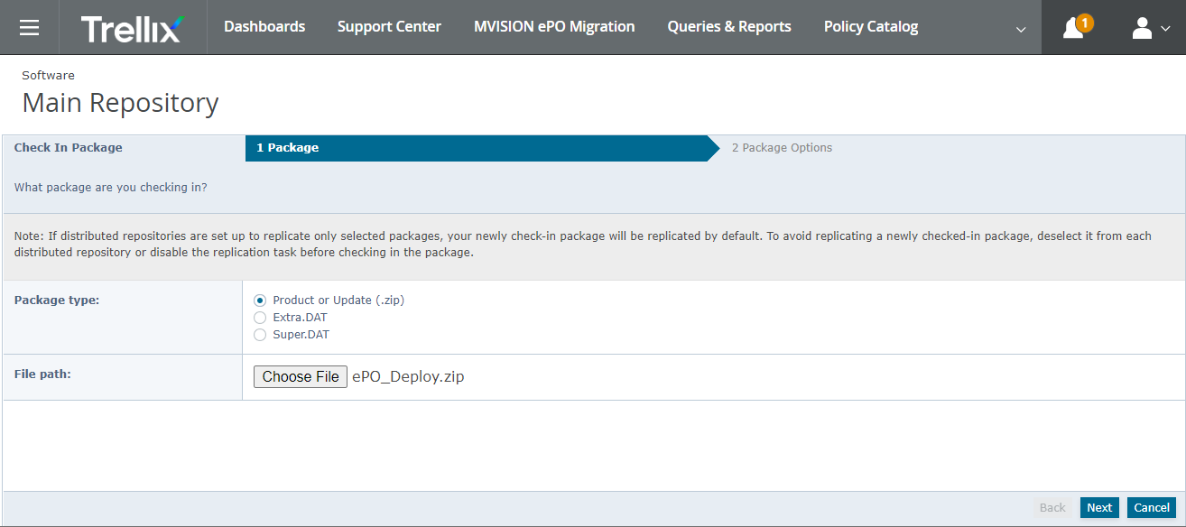 Uploading package