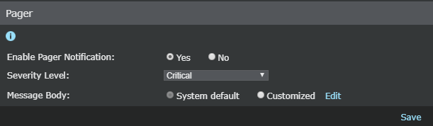 Pager notification settings