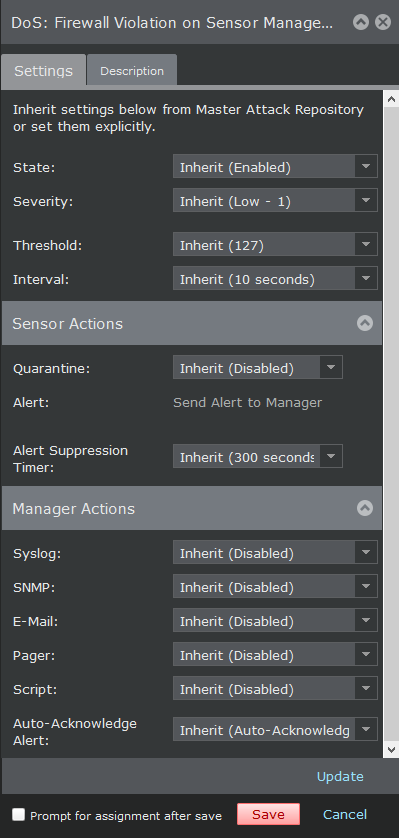 Settings tab