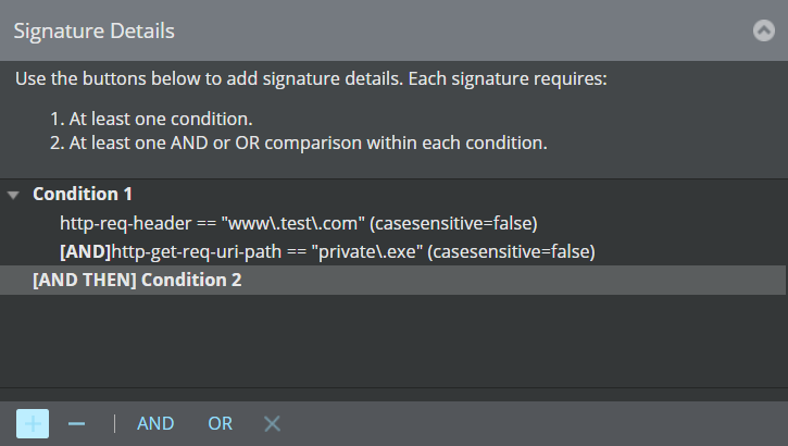 Adding conditions