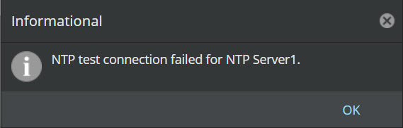 NTP: Test Connection notification