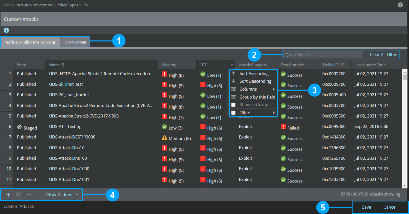 Default page of Custom Attack Editor