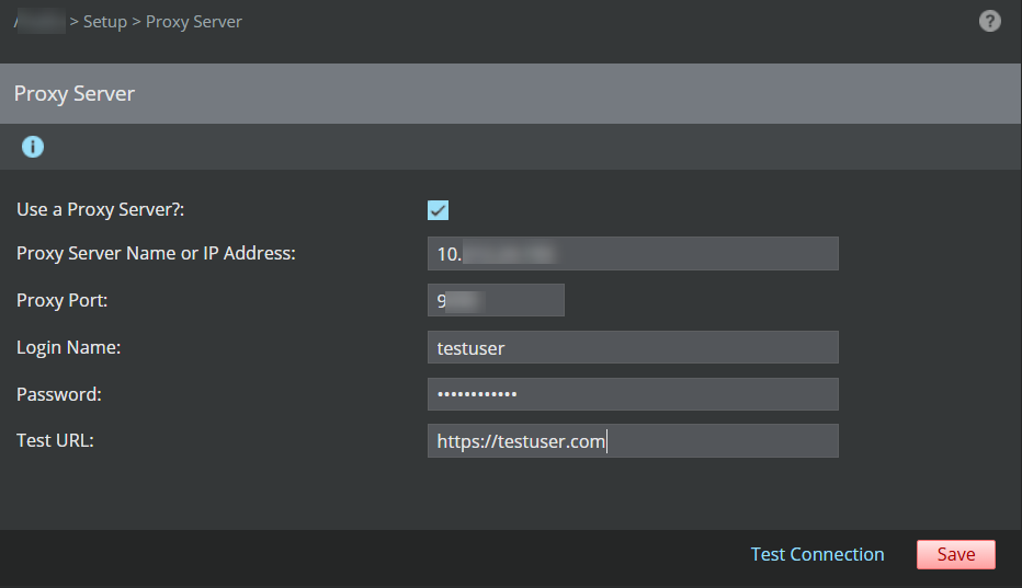 Proxy Server Settings