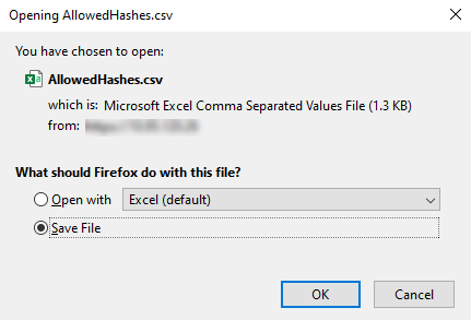 Exporting hashes