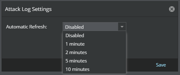 Attack Log Settings