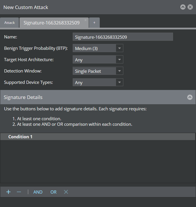 New Signature window