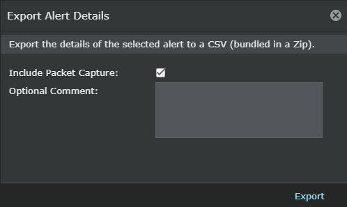 Export alert details