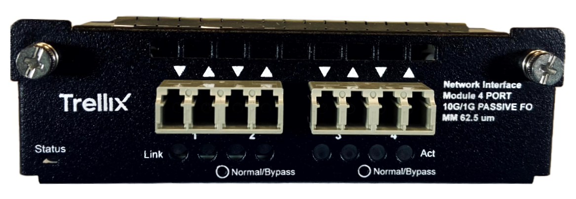 4-port 10/1 Gig MM 62.5 µm with internal fail-open interface module