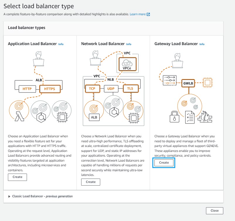 Select load balance type