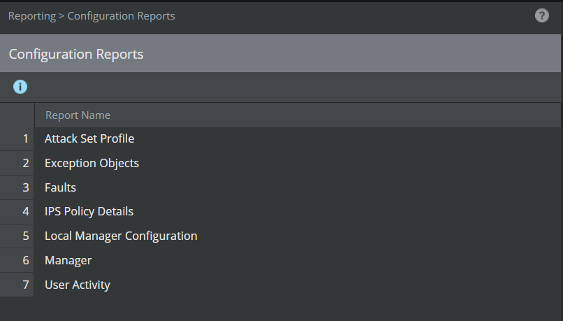 Configuration Reports