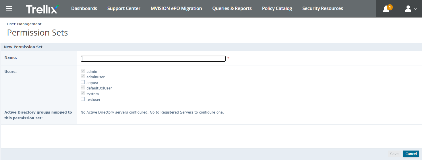 Defining a new permission set