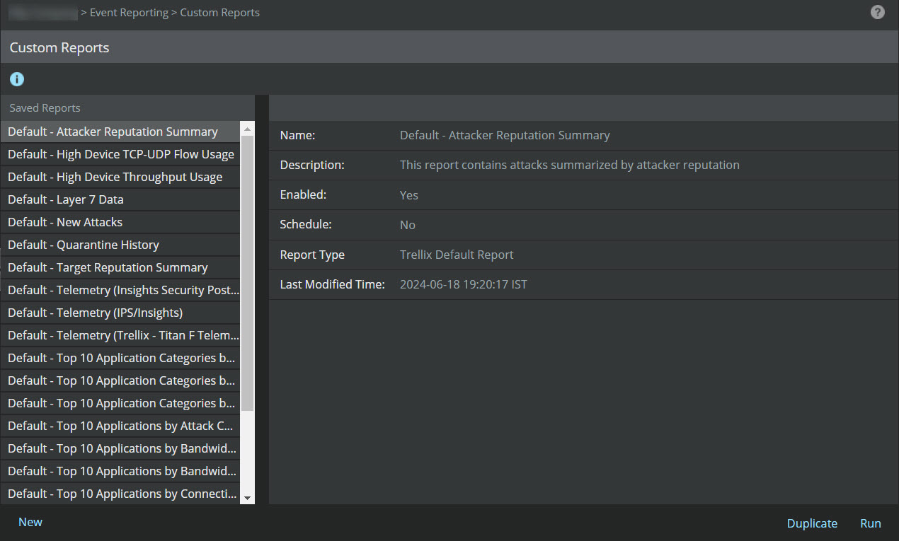 Custom report