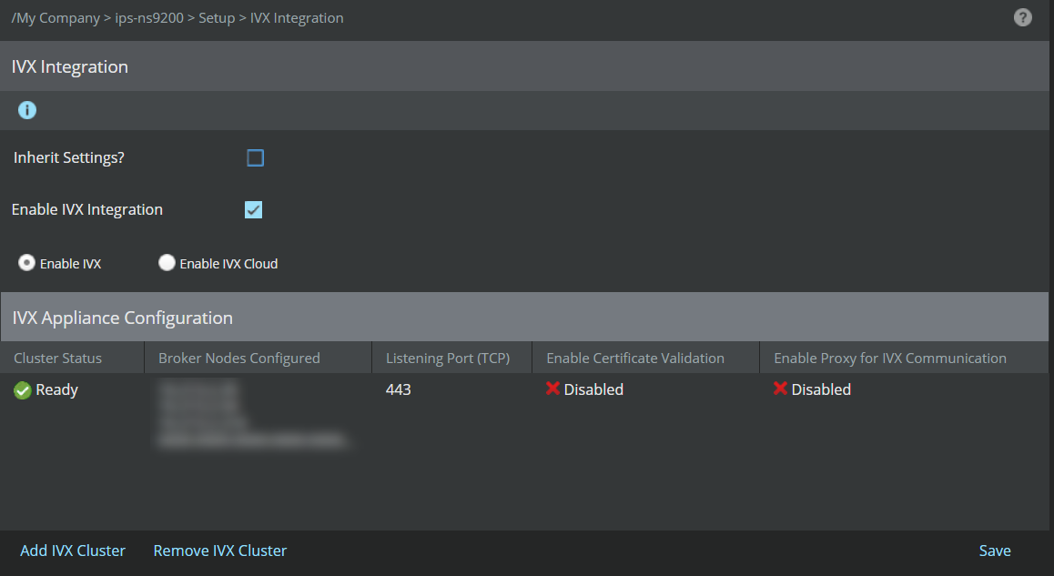 IVX Appliance Configured