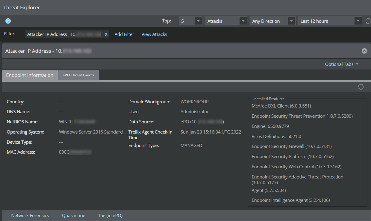 Endpoint information