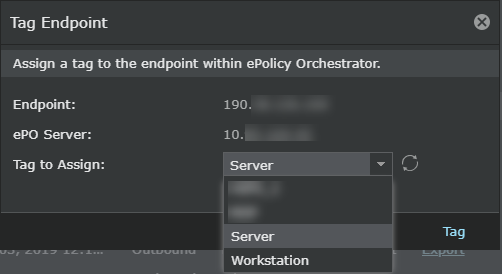Tag an endpoint from Attack Log