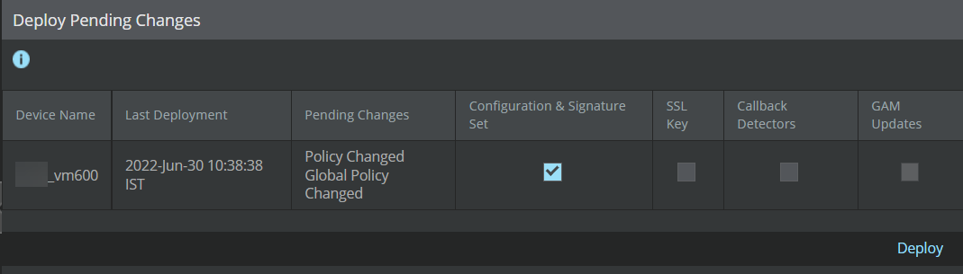 Device-level deploy pending changes