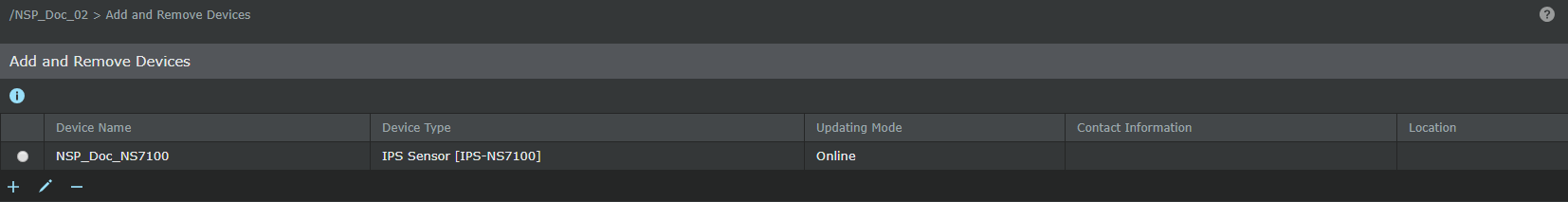 Sensor status and operational details